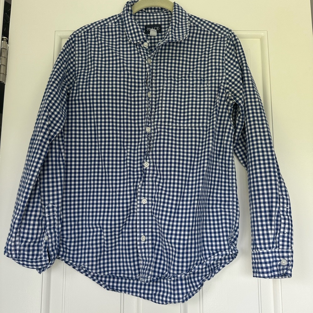 Children’s Place Navy and White Button-Down Shirt
